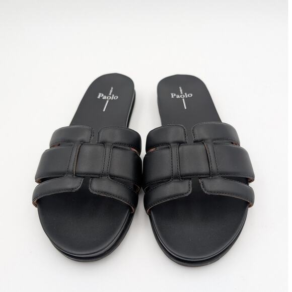 Linea Paolo Landry Slide Sandal Slip-On Women's Black Size US9 EU40 - Picture 2 of 5